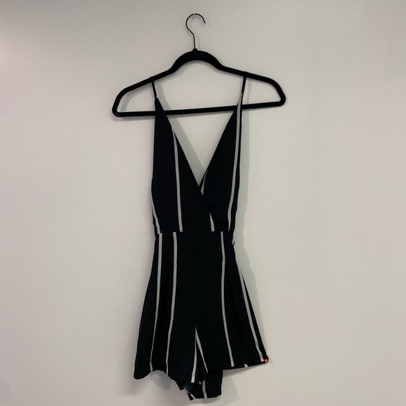 Tobi Other - Black and White Striped Romper